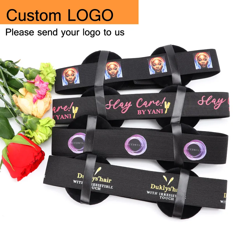 Edge Melt Band With Ear Protector For Lace Wigs 3Pcs Elastic Band With Logo Personalized For Laying Lace Edge Slayer Hair Band