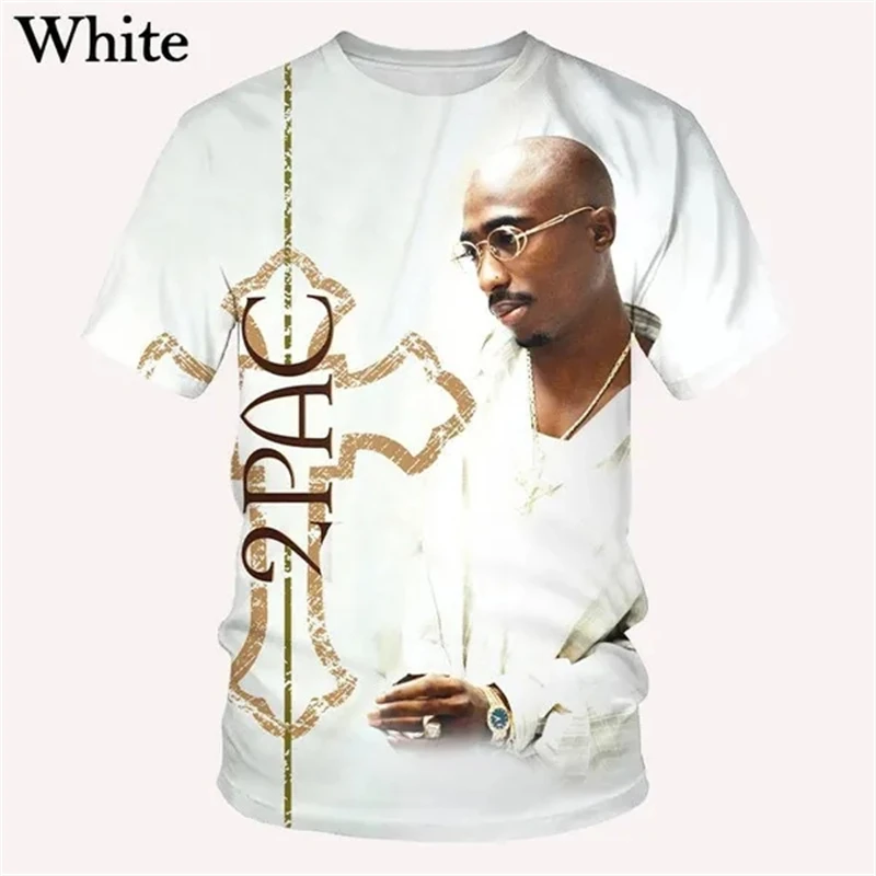 

2pac Men's Tshirts Rapper Star Tupac 3D Print Tees Streetwear O-Neck Short Sleeve Casual Oversized Unisex Oversized Top Clothing