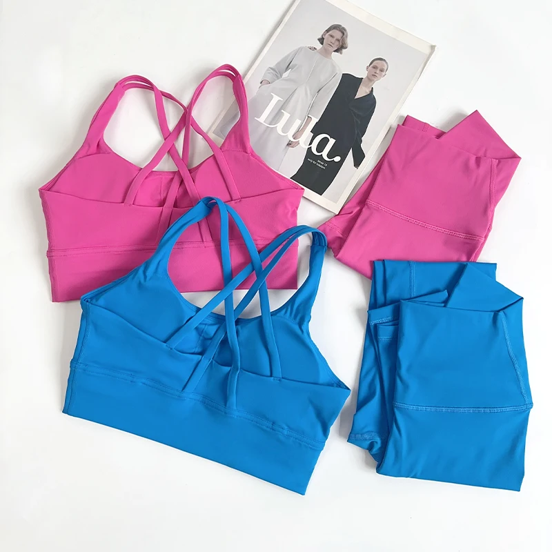 

Women's Yoga Set Workout Set 2 Piece High Waist Yoga Leggings Sports Bra Gym Suit Activewear Sports Fitness Set Sports Suit