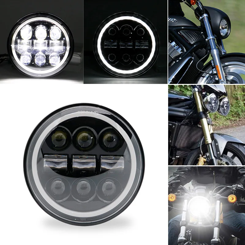 Car Motorcycle 5.75 Inch LED Headlight For Harley Sportster Iron 883 Dyna Triumph Street Speed Triple 5 3/4\