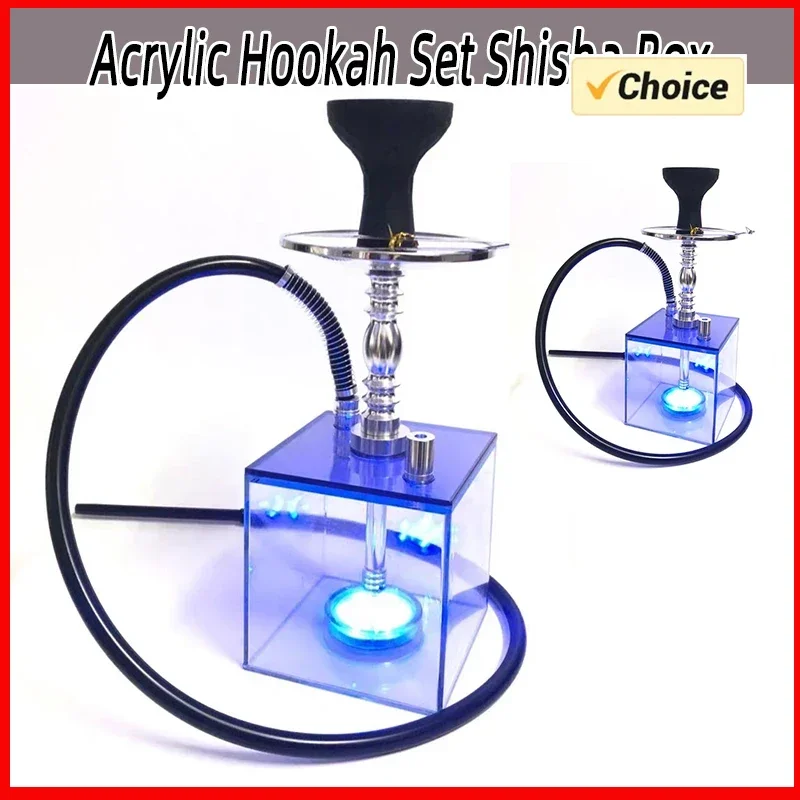 

SOTAcrylic Ookah Set Shisha Box 1 Ose LED Light Nargile Sheesha Chicha Narguile Cachimbas Water Pipe Shisha Ookah Smoking