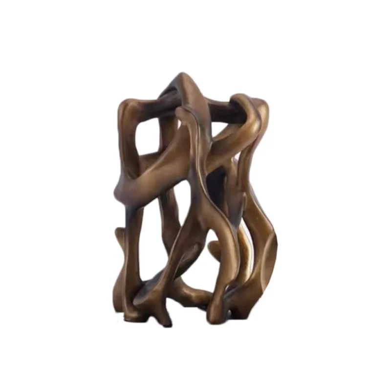 Light luxury special-shaped tree root sculpture ornament model house architectural art decoration study bookcase book desktop