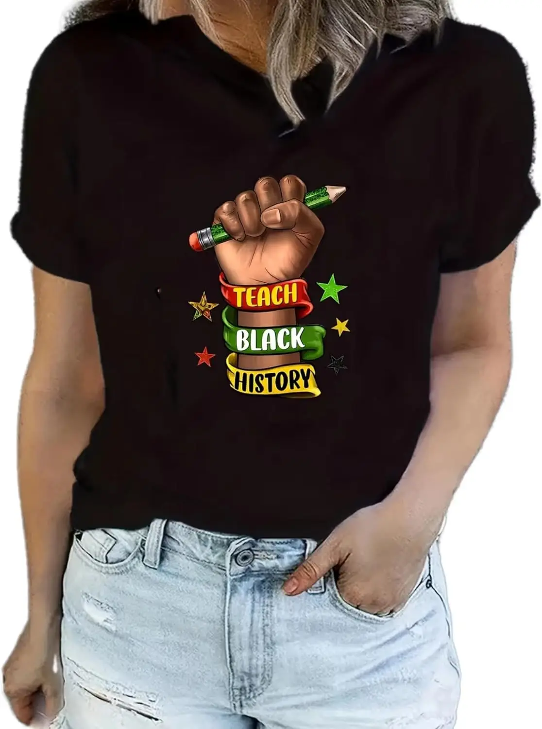 Black History Graphic tees Plus Size Women Tops Magic Fashion Afro American Natural Hair Vintage Melanin T-Shirts