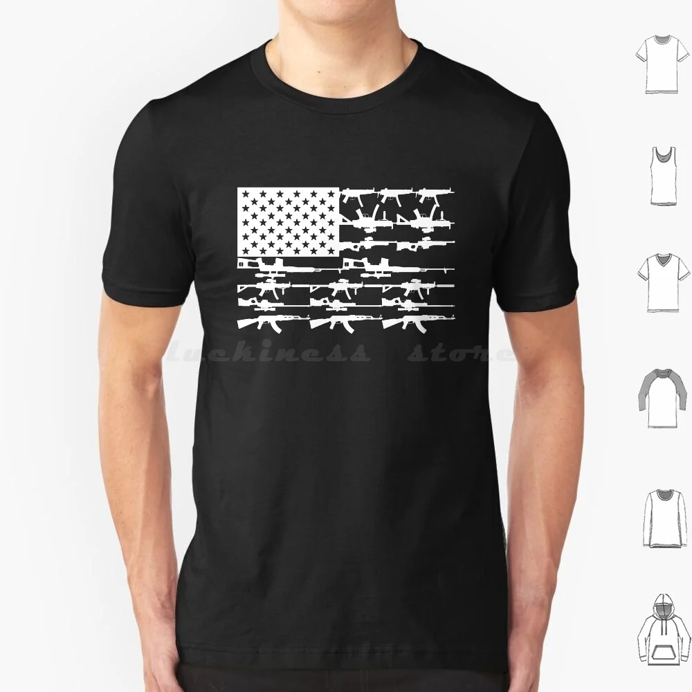 Stars , Stripes And Guns T Shirt 6xl Cotton Cool Tee Cool New Popular Recent Trending Top Pick Best Seller Top Seller Editors