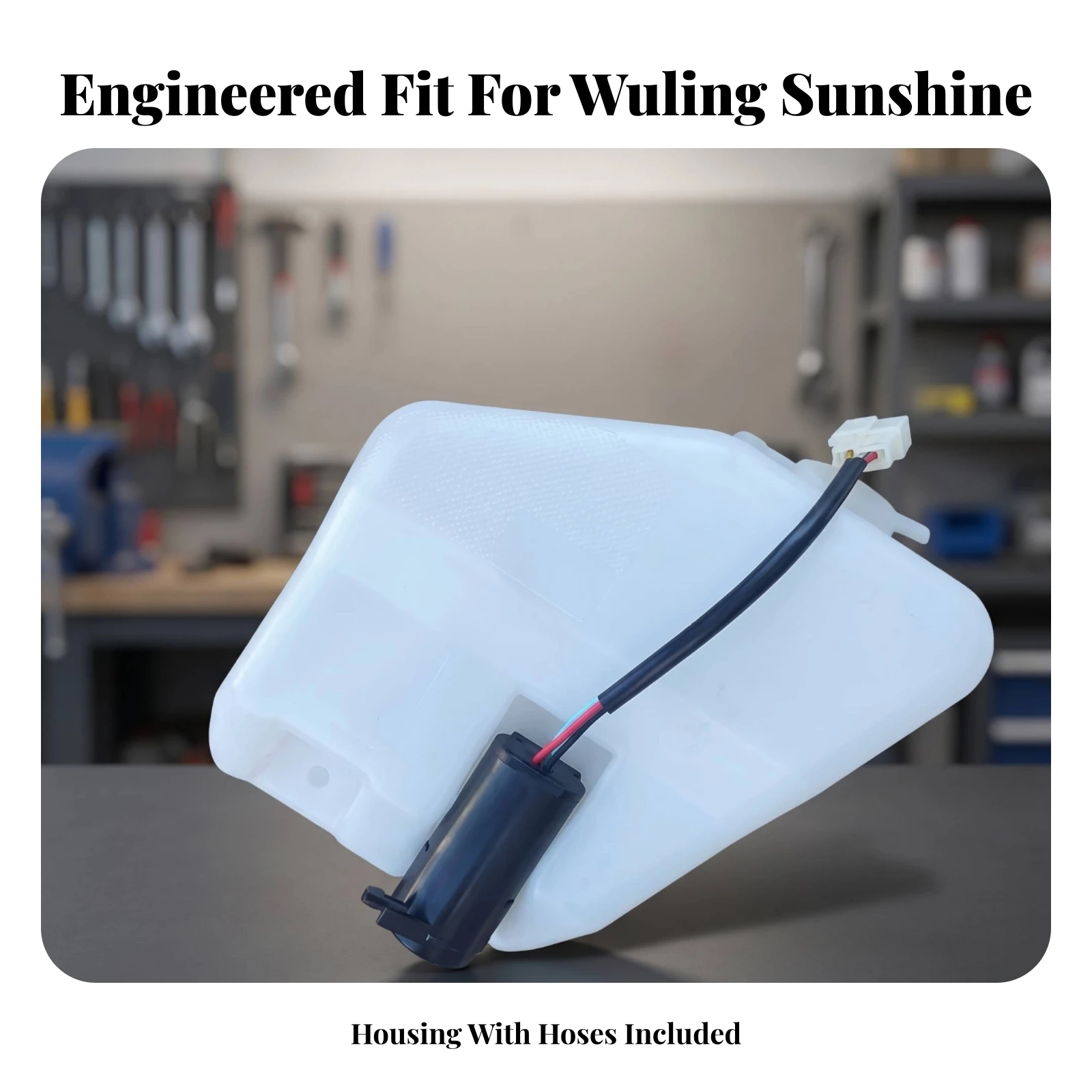 Replacement Washer Fluid Reservoir Assembly with Molded Mounting Points Translucent White Design for Auto Care