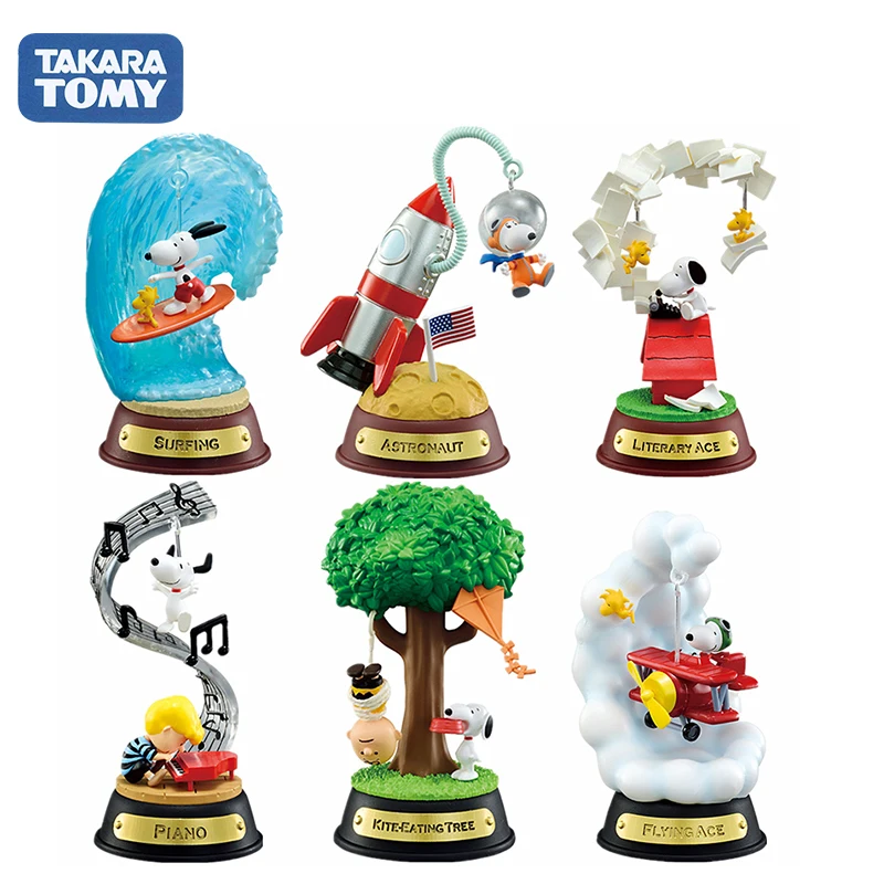 TAKARA TOMY Snoopy Series Swaying Swing Trend Model Animation Peripheral Children's Toys Desktop Ornaments Birthday Gift