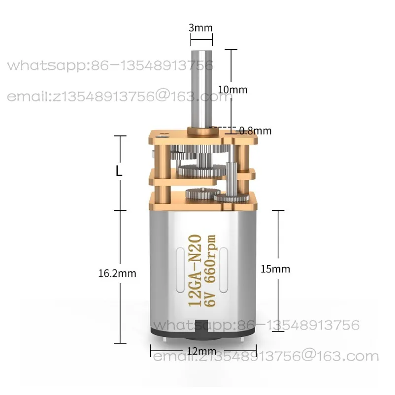 12Mm micro DC geared motor 12V metal gear low speed motor GA12-N20 intelligent car