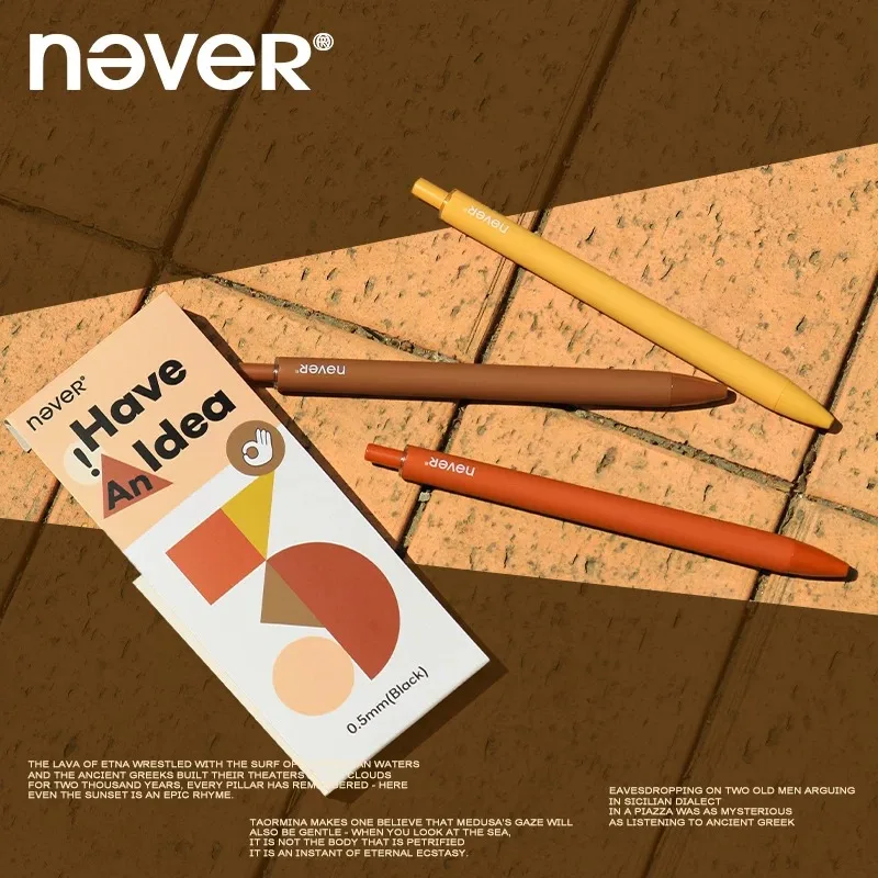 

Never High Quality Quick Drying Press Gel Pen Smooth Writing Stationery 0.5 ST Pen Tip Minimalist Matte Anti Rolling Pen Holder