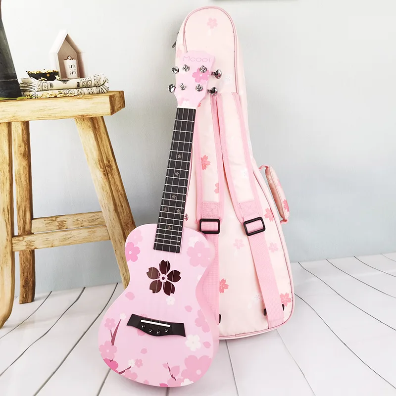 21 Inch Pink Soprano Ukulele Beginner Kids Student Mini Guitar Cherry Blossom Sakura Lightweight Portable Travel Gift Guitars view 4
