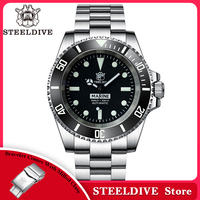 STEELDIVE SD1954 Black Dial 41MM Stainless Steel NH35 Automatic Movement What Ghost Mens Dive Watch Reloj Sapphire Glass