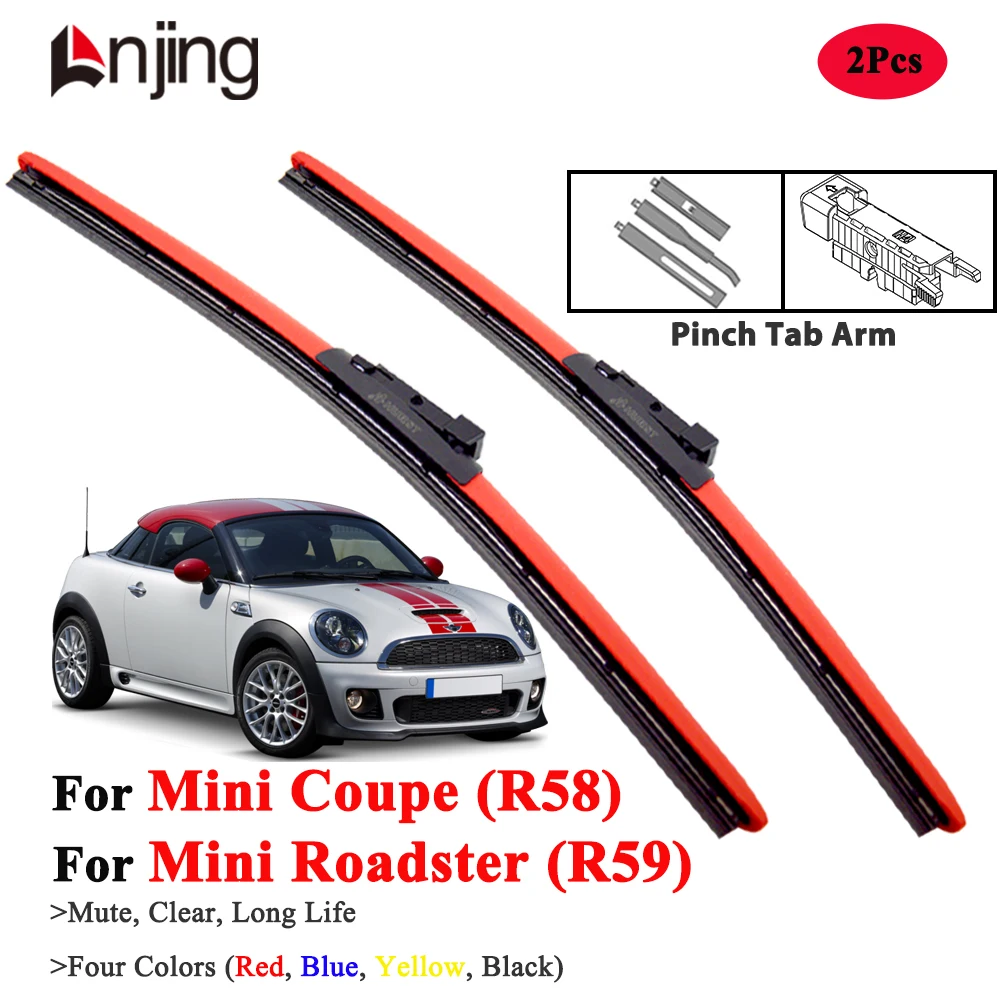 

LNJING Red Windshield Wiper Blades For BMW Mini Coupe And Roadster R58 R59 2010-2015