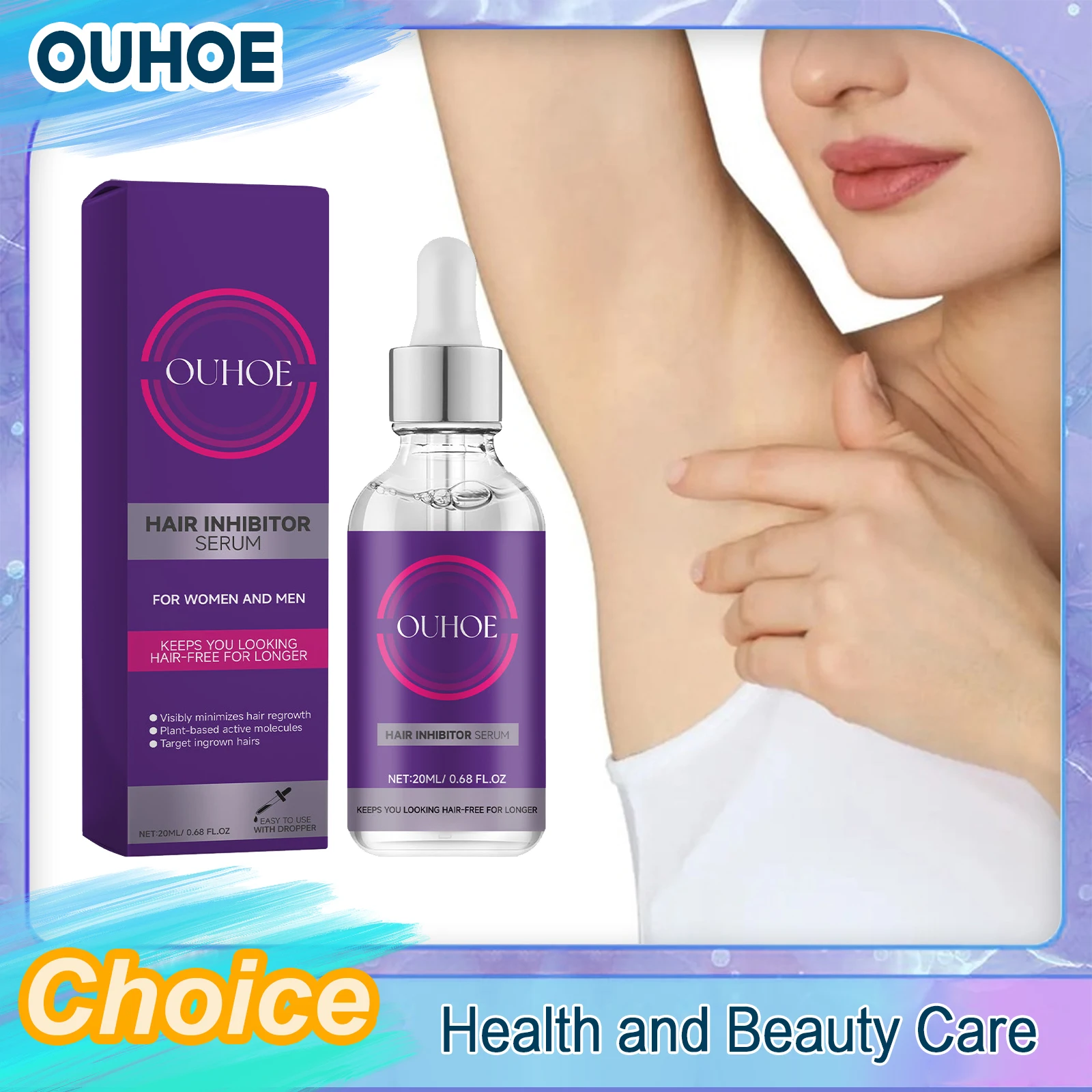 Permanent Hair Inhibition Serum Restrain Armpit Legs Arms Body Epilation Restrain Hair Growth Silky Smooth Mild Depilatory Care