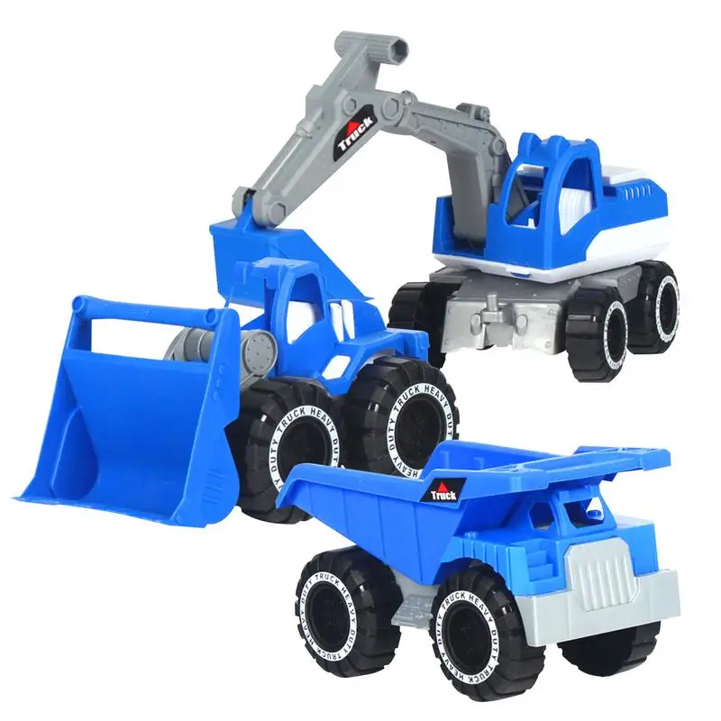 3pcs Construction Beach Bunker Portable Vehicle Perfect Educational Building Excavator Outdoor Mini Truck Playset Toy For Kids