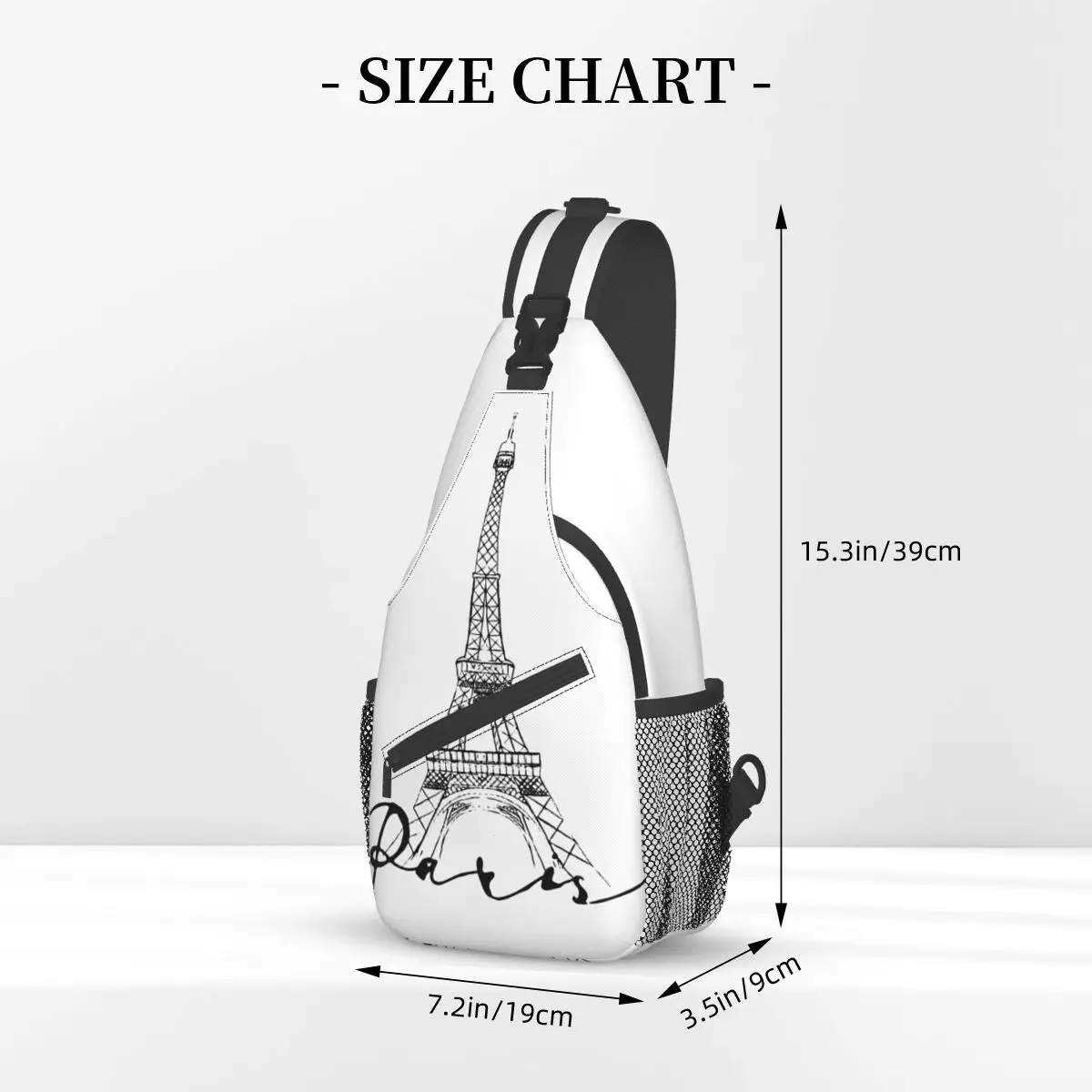 Paris Eiffel Tower Art Sling Bags Chest Crossbody Shoulder Backpack Hiking Travel Daypacks Fashion Pack