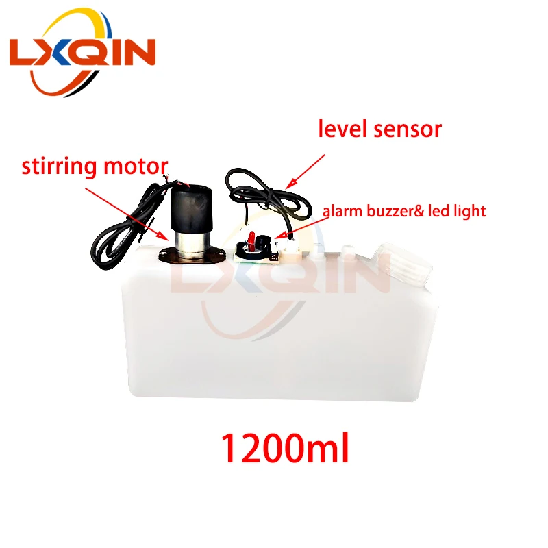 

LXQIN 1200ml ink tank with Stirring Mixer level sensor alarm for Infiniti Gongzheng Crystaljet inkjet UV printer ink cartridge