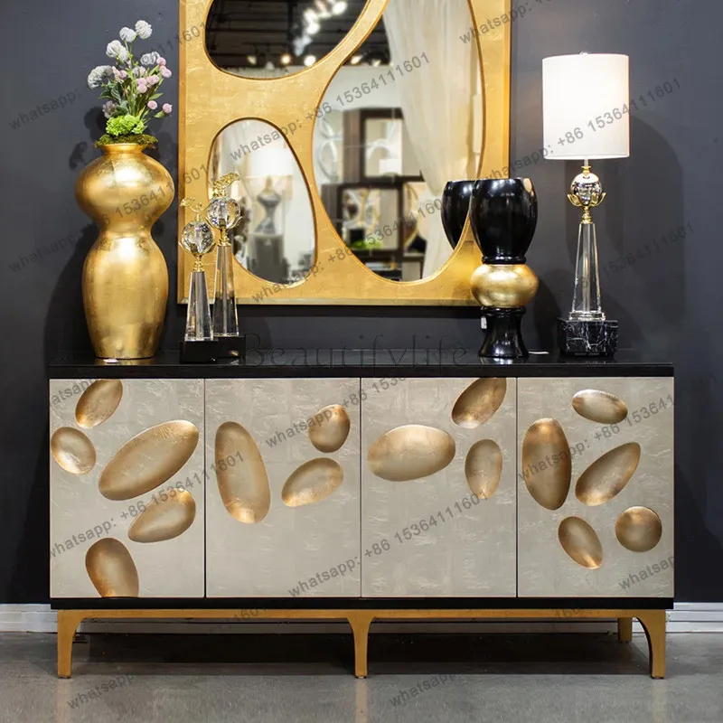 

American light luxury dining side cabinet modern villa living room wall locker