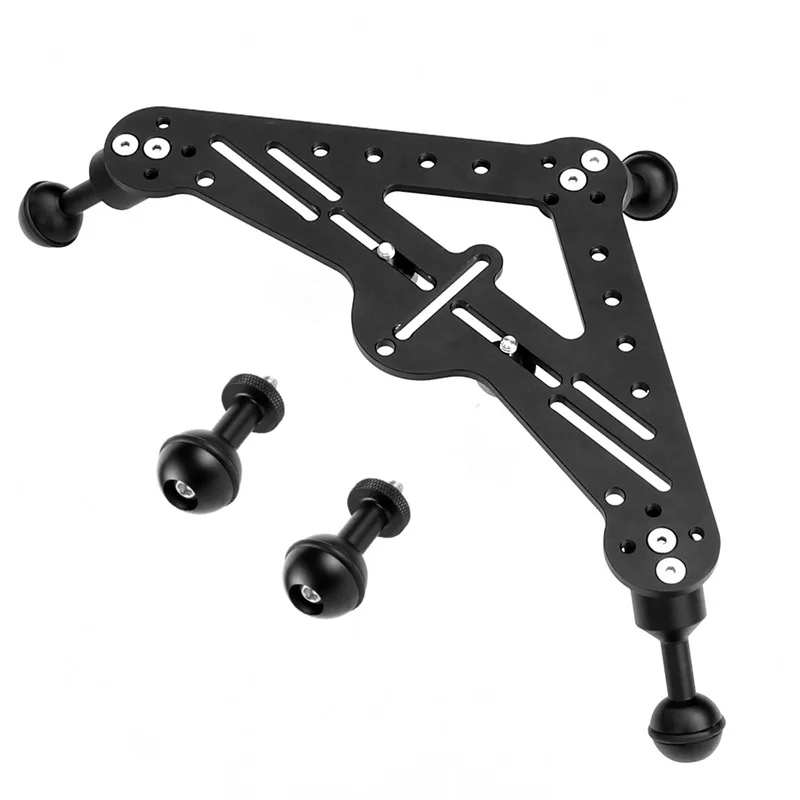 Dual Handle Tray Diving Video Triangular Stabilizer Gimbal Tripod Base Camera Bracket Light Stand Underwater Photography Tool