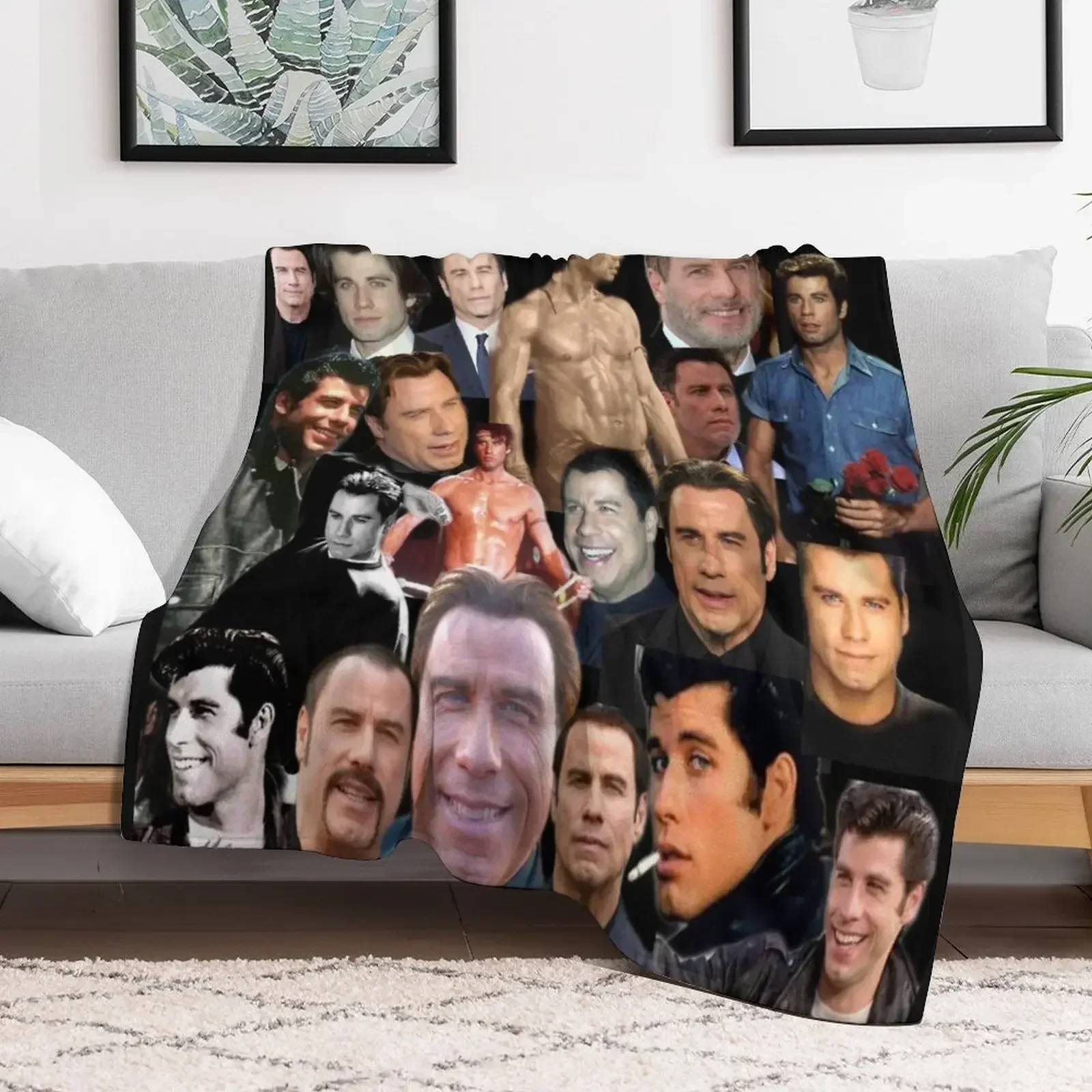 john travolta colllage Throw Blanket manga sofa bed Baby Plaid on the sofa Blankets