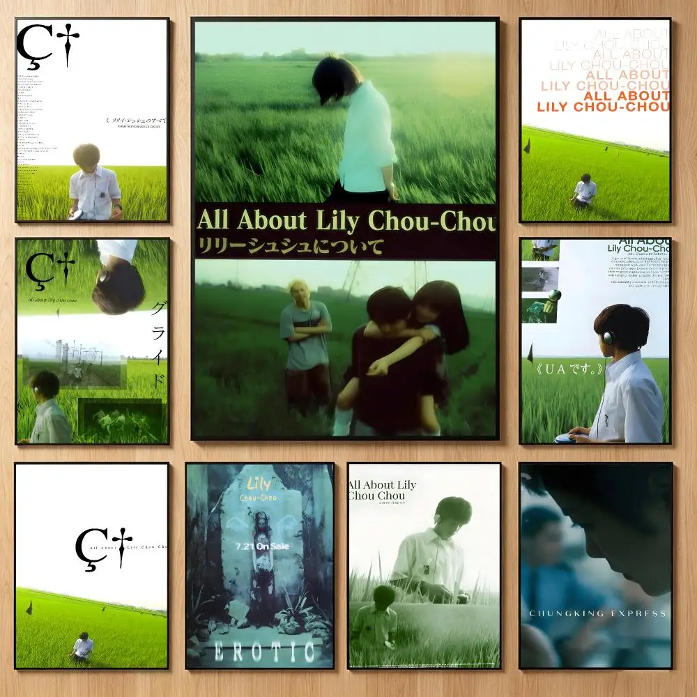 Nostalgic Movie A-All About Lily Chou Chou Poster Classic Self-Adhesive PP Wall Sticker for Living Room Bar Decor Gift