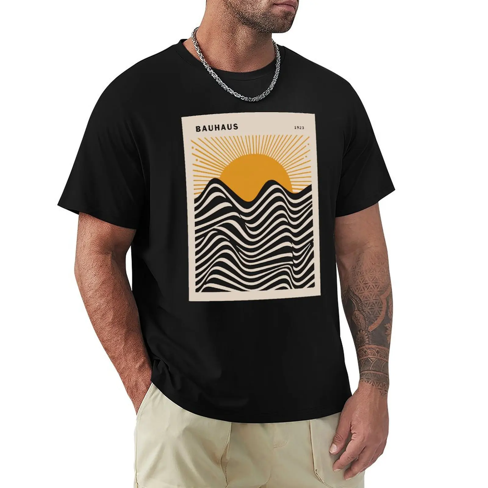 

Bauhaus Exhibition 1923 T-Shirt blue lock cotton man t-shirts shirts men