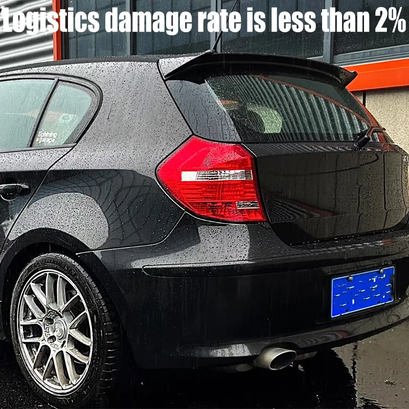 For BMW 1 Series E87 E81 116i 118i 120i rear roof spoiler carbon black body sports modification kit 2004 05 06 07 08 09 10 11 12