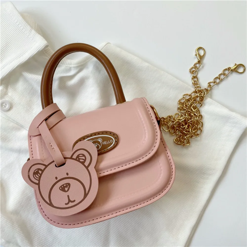 Tote Bags PU Leather High-capacity Underarm Handbag, Crossbody LIttle Bear Single Shoulder Bag Girl