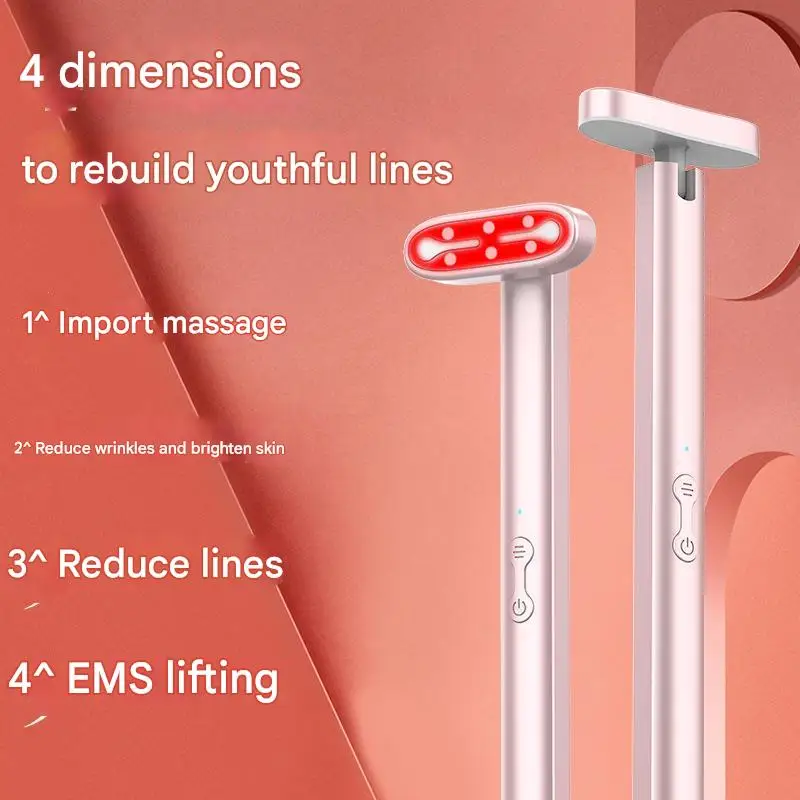 Seven color eye beauty instrument ems eye introduction instrument micro current red light massager facial EMS heating vibration