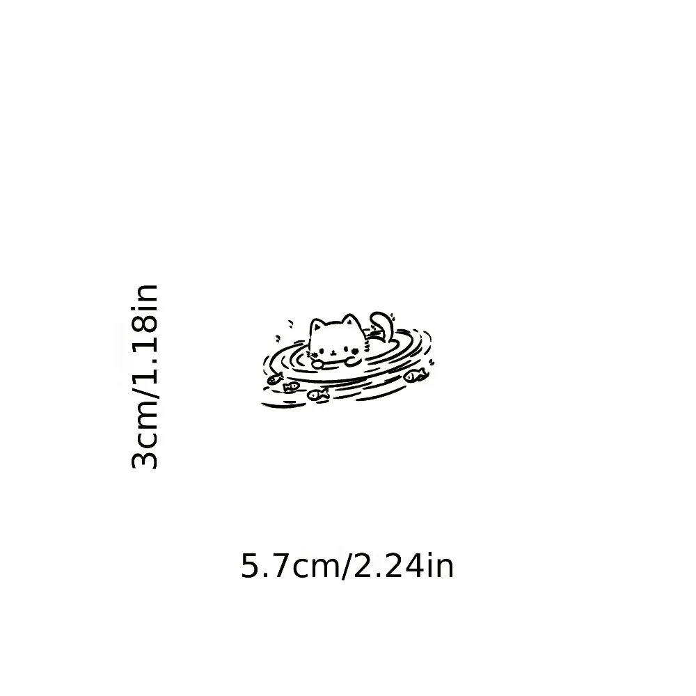 4 قطعة/المجموعة هريرة اللعب في المياه نمط ملصق أسود أبيض مقاوم للماء شارات الفينيل لديكور مرآة الرؤية الخلفية للسيارة