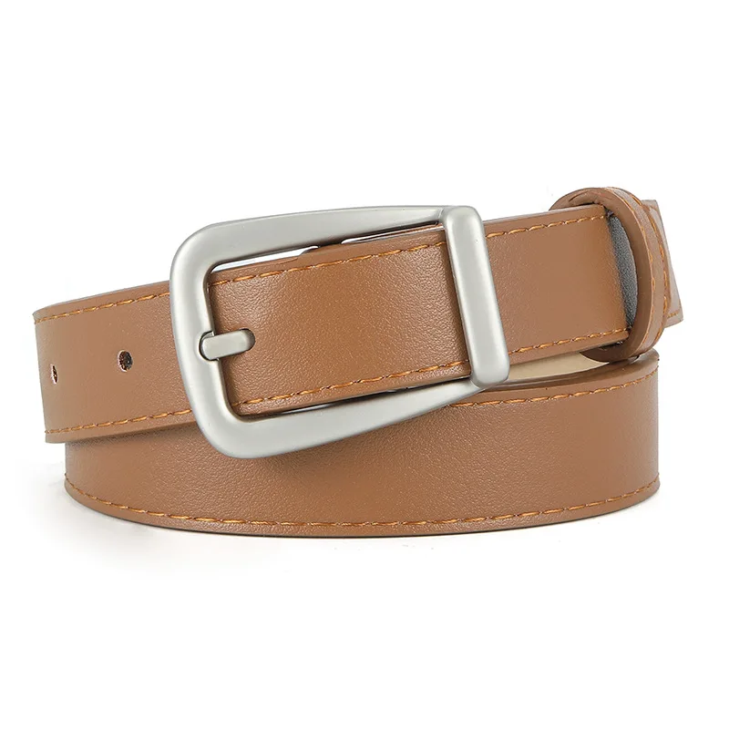 Schlichtes Design Damengürtel, modisch, lässig, vielseitig, für Kleid, Jeans, Accessoires, rosa Pu-Leder, Dornschließe, Bund 2,3 cm – Detail 8