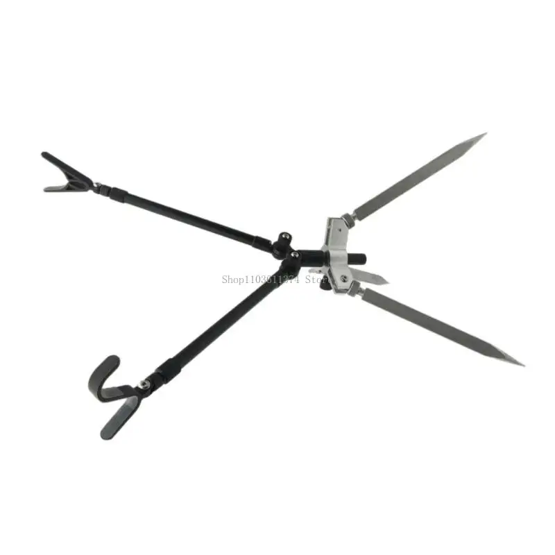 安定性を高めるための角度調整可能な氷釣り場ステークスロッドホルダー