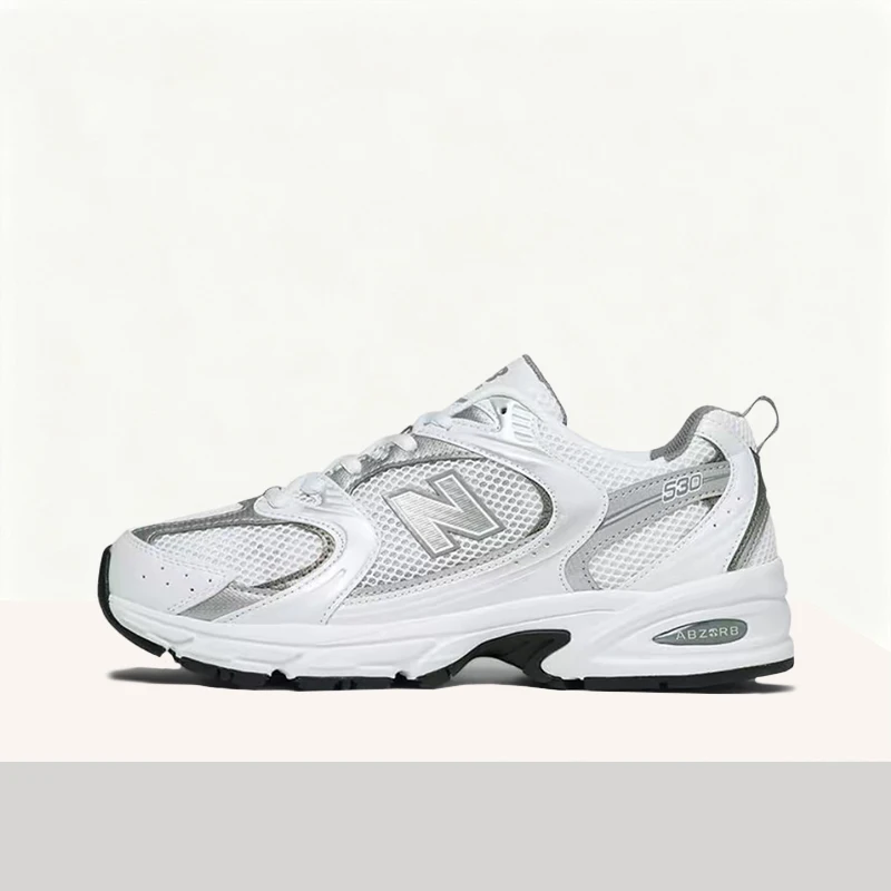 New Balance NB530 Unisex Silver-White Low-Top Runners  Millennium Mesh/Synthetic Leather & Couple's Comfort Fit MR530AD