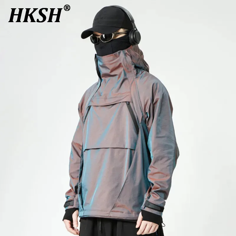 HKSH Spring Autumn New Men's Tide Techwear Tactical Outdoor Casual Waterproof Jacket Punk Hooded Niche Chic Sweatshirt HK0516