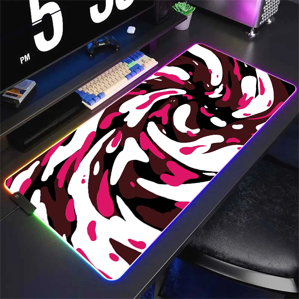 RGB Lock Edge Desktop Keyboard Mouse Pad Luminescence Gaming Accessory Desk Mat Large Natural Rubber New Strata Liquid Mousepad