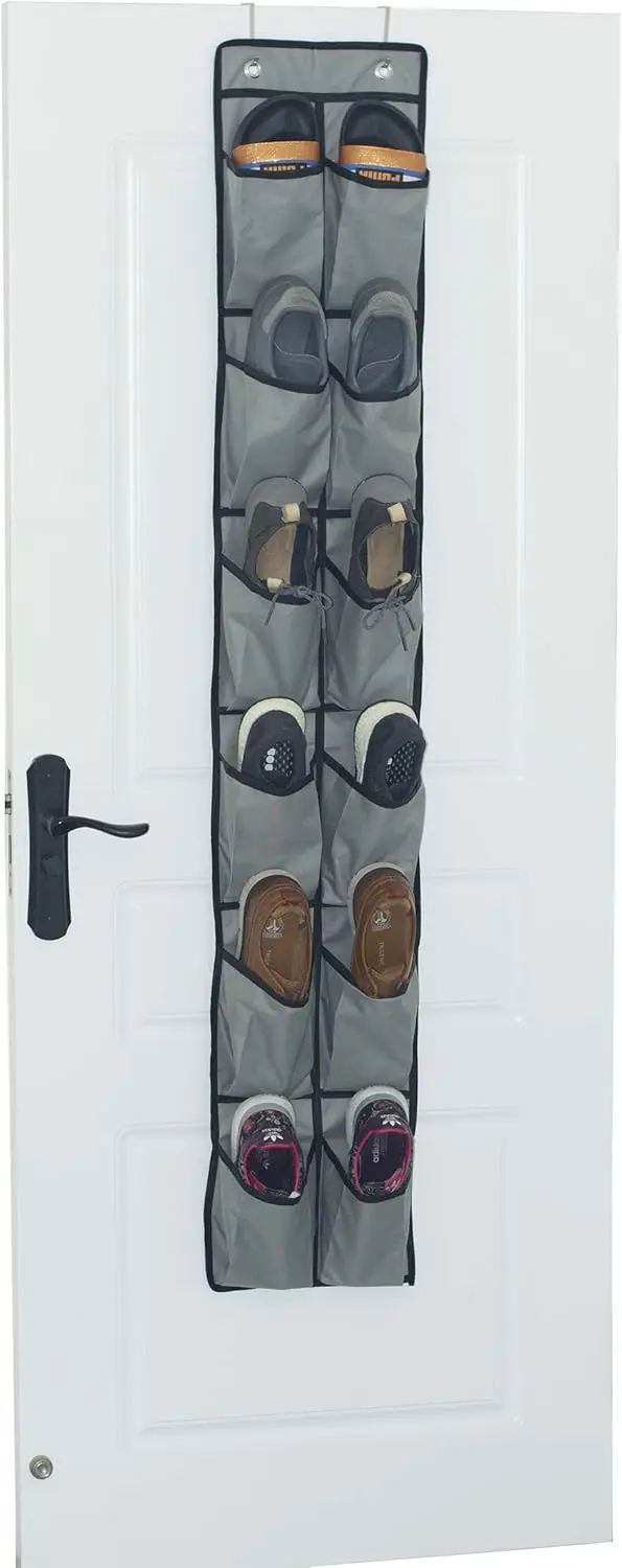 

Thick Oxford Fabric Over the Door Shoe Organizer 12 Pockets Hanging Shoe storage Holder for Bedroom, Bathroom and College Dorm R