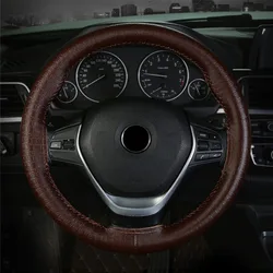 Genuine Leather DIY Braiding Cover for Steering Wheel Anti-Slip Handle Cover Car Accessories Universal Auto Steering Wheel Case