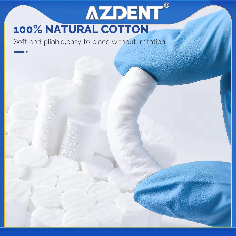 

1000pcs/Bag 38mmX10mm Dental Medical Surgical Cotton Rolls Tooth Gem Cotton Roll