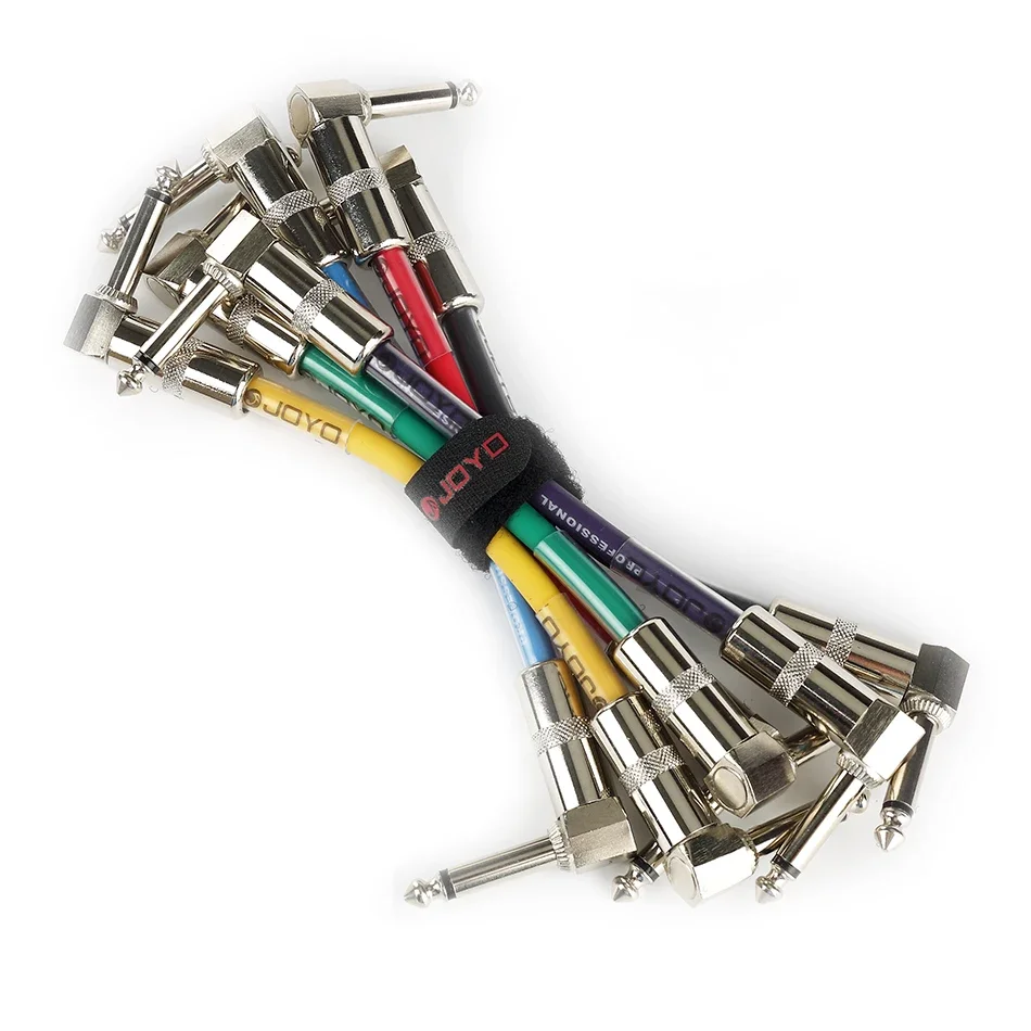 JOYO CM-11 Colorful Connection Cable 6.35mm Angle Plug for Guitar Bass Effect Pedal 6PCS/lot Guitar Pedal Cable Connect