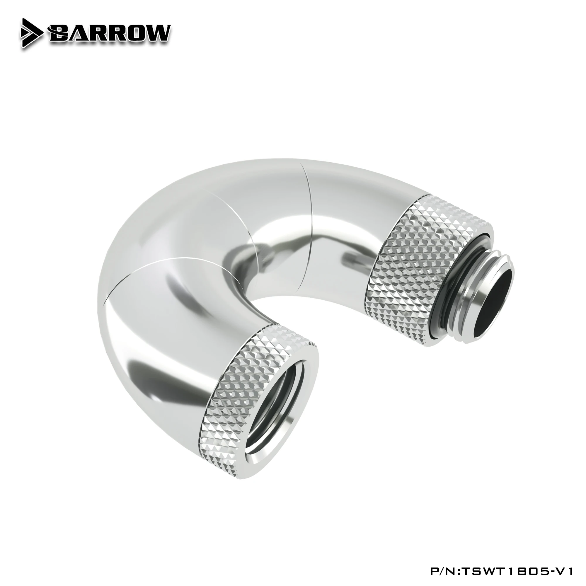 BARROW G1/4" 5-Wege-S-Form-Drehadapter, Computer-DIY-Flüssigkeit, Wasserkühlungsbefestigungen, Schwarz/Helles Silber/Weiß/Gold, TSWT1805-V1