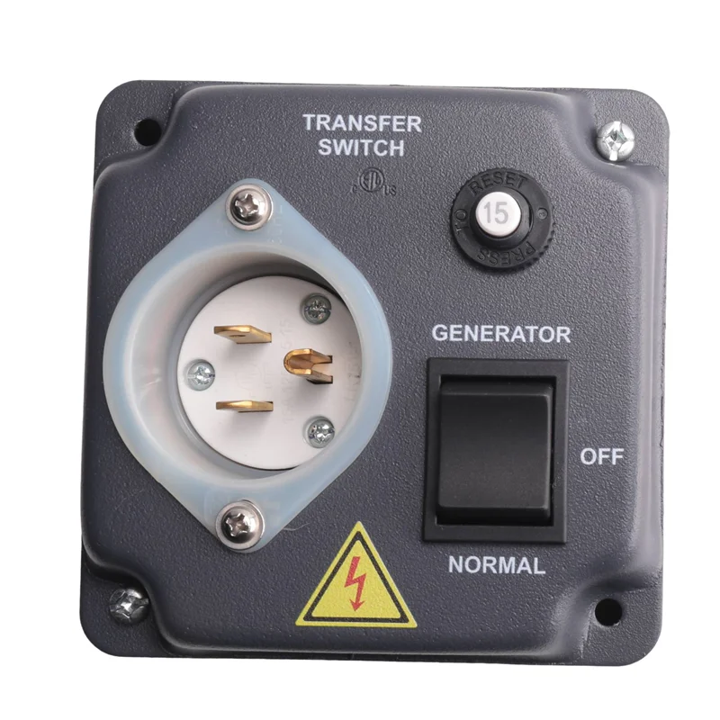 

Перекачивающий переключатель генератора, защищенный от атмосферных воздействий, предварительно проводный выключатель с автоматическим выключателем для автофургонов, прочный вилка стандарта США 15 А 125 В