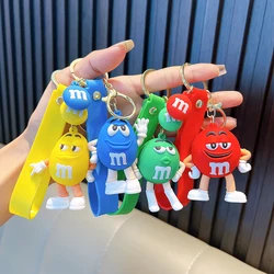 Creative Fashion Chocolate M Bean Keychain Pendant Cartoon Car Key Pendant Luggage Accessories Women's Gifts Children's Toys