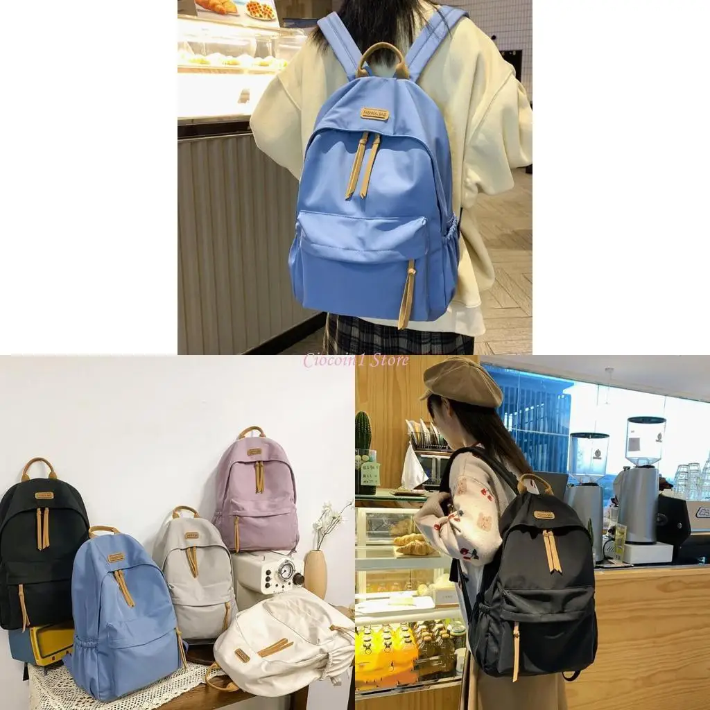 

Y1UB Women Backpack Nylon Casual Rucksack for Teenager Girls Large Capacity School Bookbag Travel Daypack