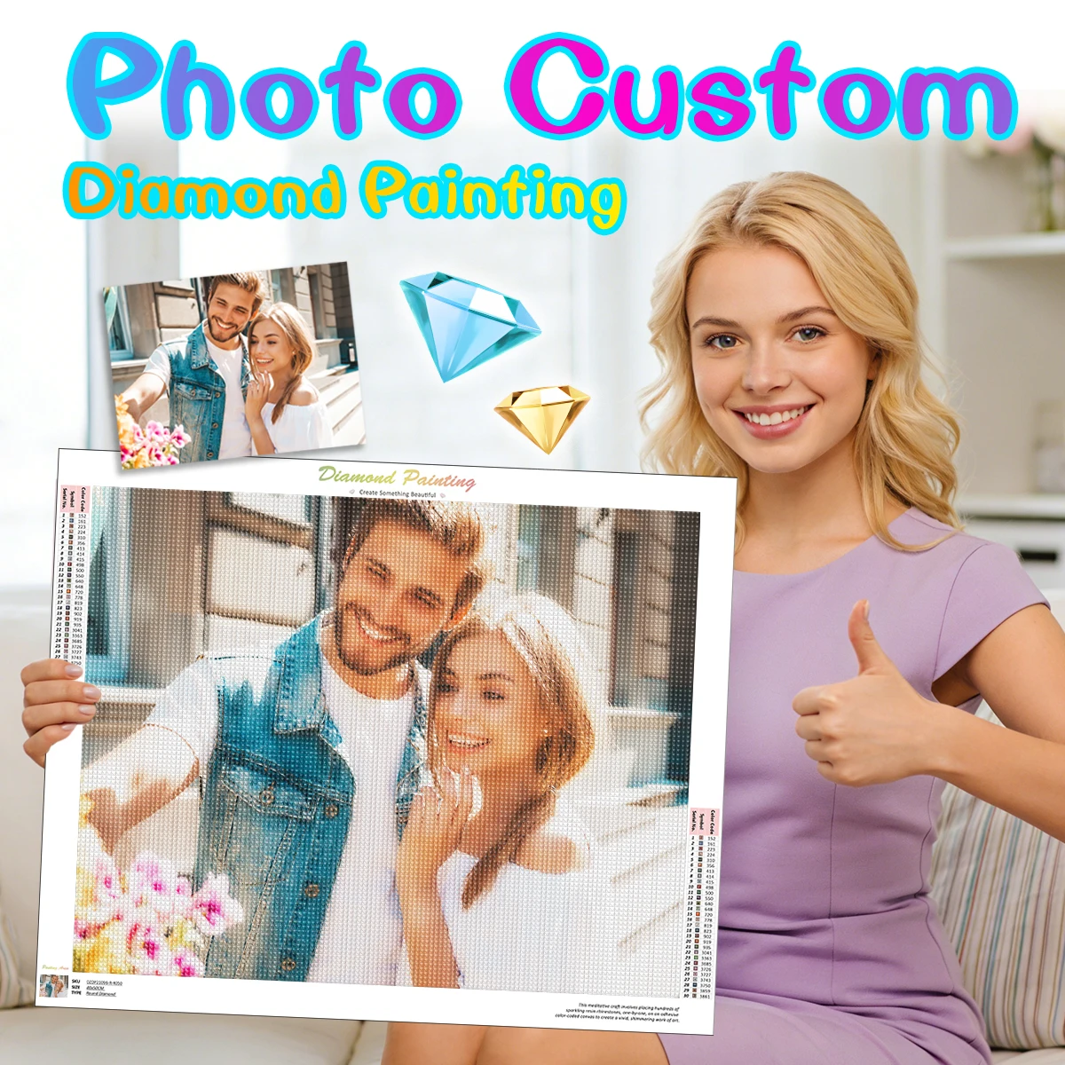 

RUOPOTY Diamond Painting Photo Custom Rhinestones 5D Diamond Pictures Valentine's Day Gift Wedding Gift Cross Stitch Kits Set