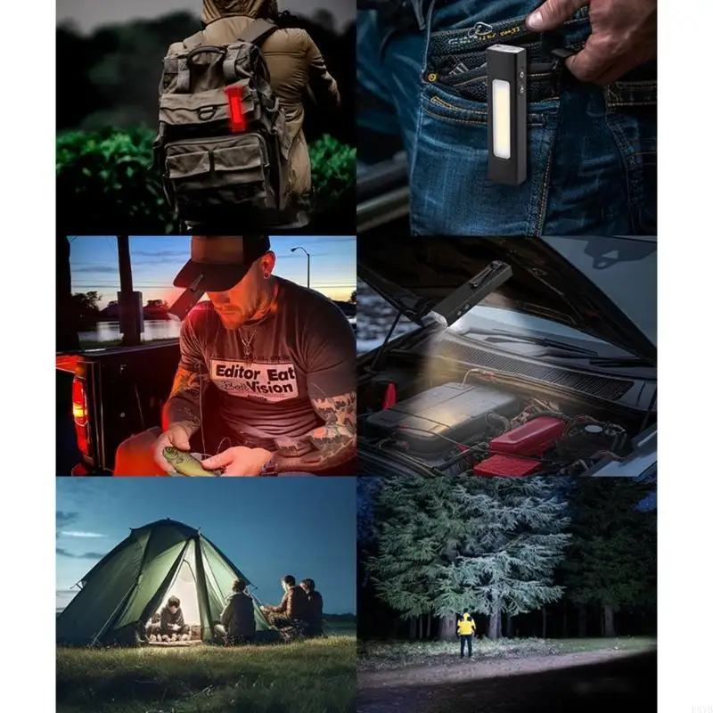 ชาร์จแม่เหล็กทำงานไฟฉายกันน้ำอลูมิเนียมอัลลอยด์สำหรับกลางแจ้ง Camping ไฟฉุกเฉิน P9YB