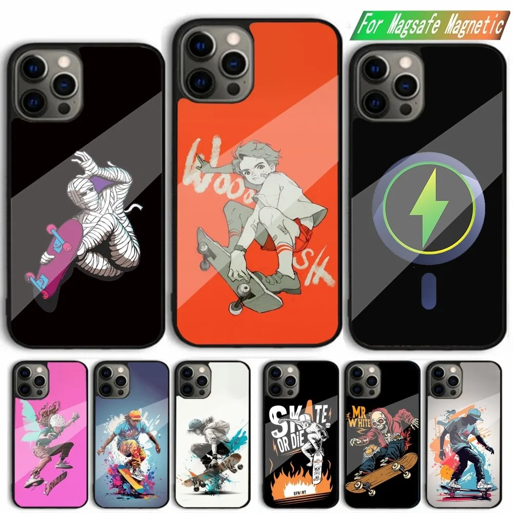 

Cool Skating Skateboard Phone Case For iPhone 15,14,13,12,11,Plus,Pro,Max Mini Magsafe Magnetic Wireless Charging