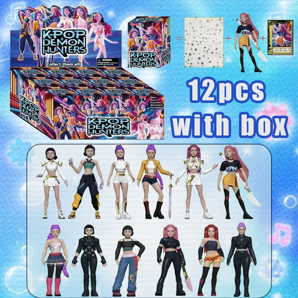 Anime Kpop Demon Hunters blind box Demon Hunters Rumi Mira Zoey Tiger Toy Desk Decoration Statues Ornament Kid Christmas Gifts