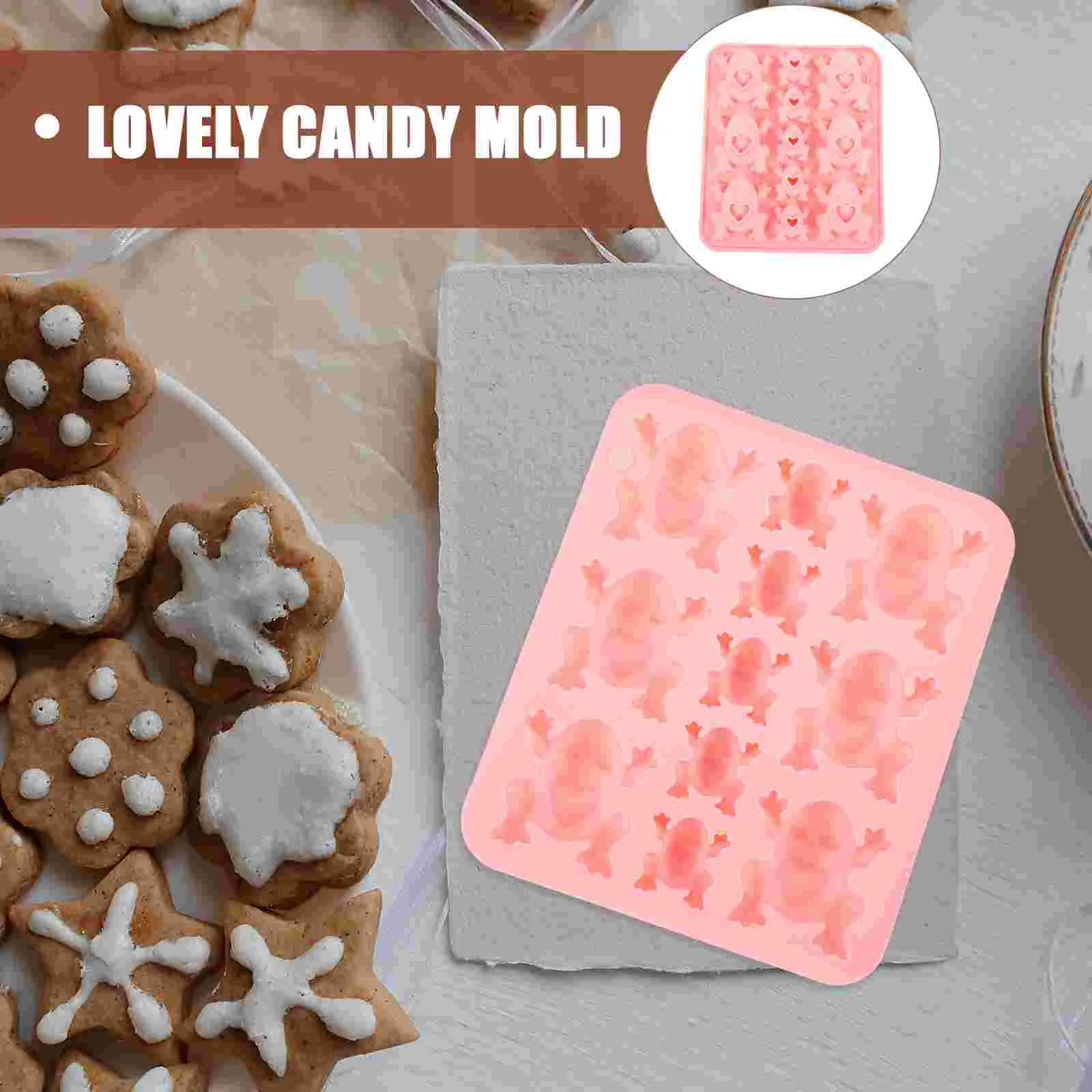 Cake Pop Maker Frog Mold Fondant Candy Molds For Baking Heart Shaped Pans Pink Silica Gel