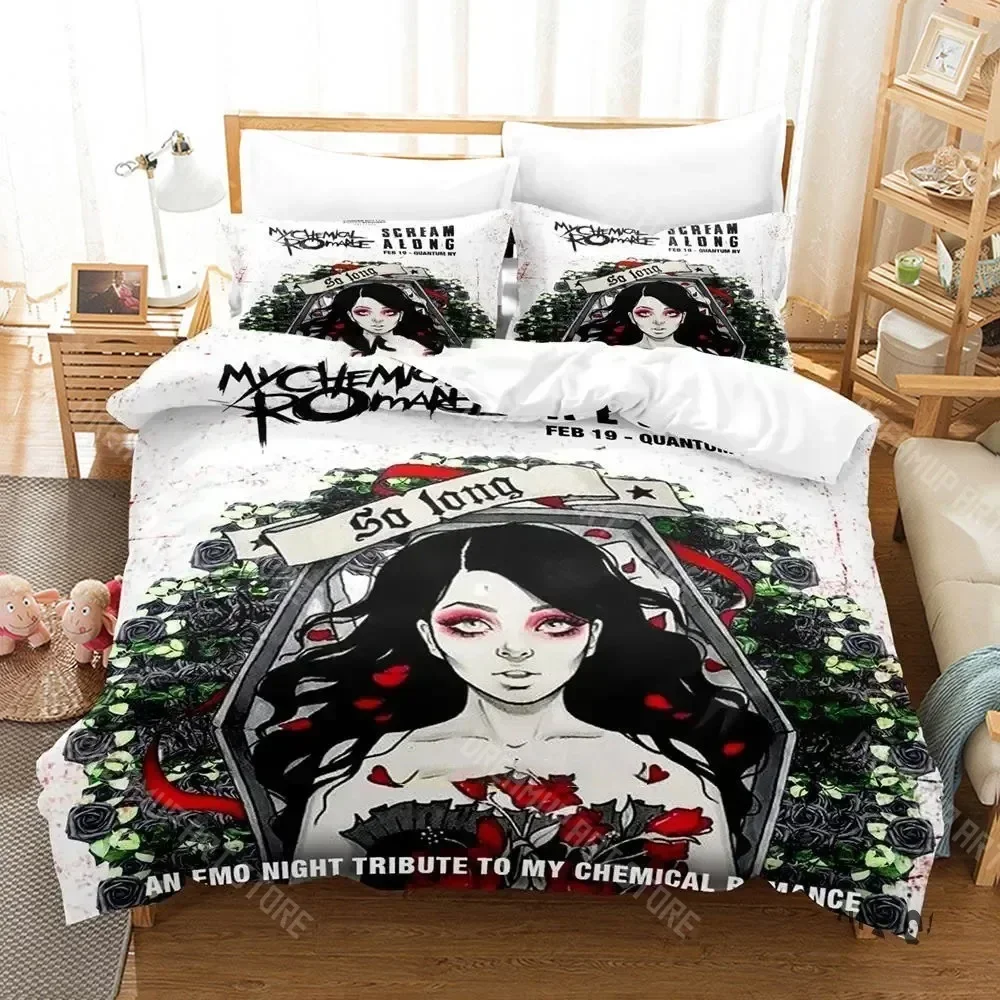 Exquisite 3D Print My Chemical Romance Bedding Set Boys Girls Twin Queen King Size Duvet Cover Pillowcase Bed Boys Adult