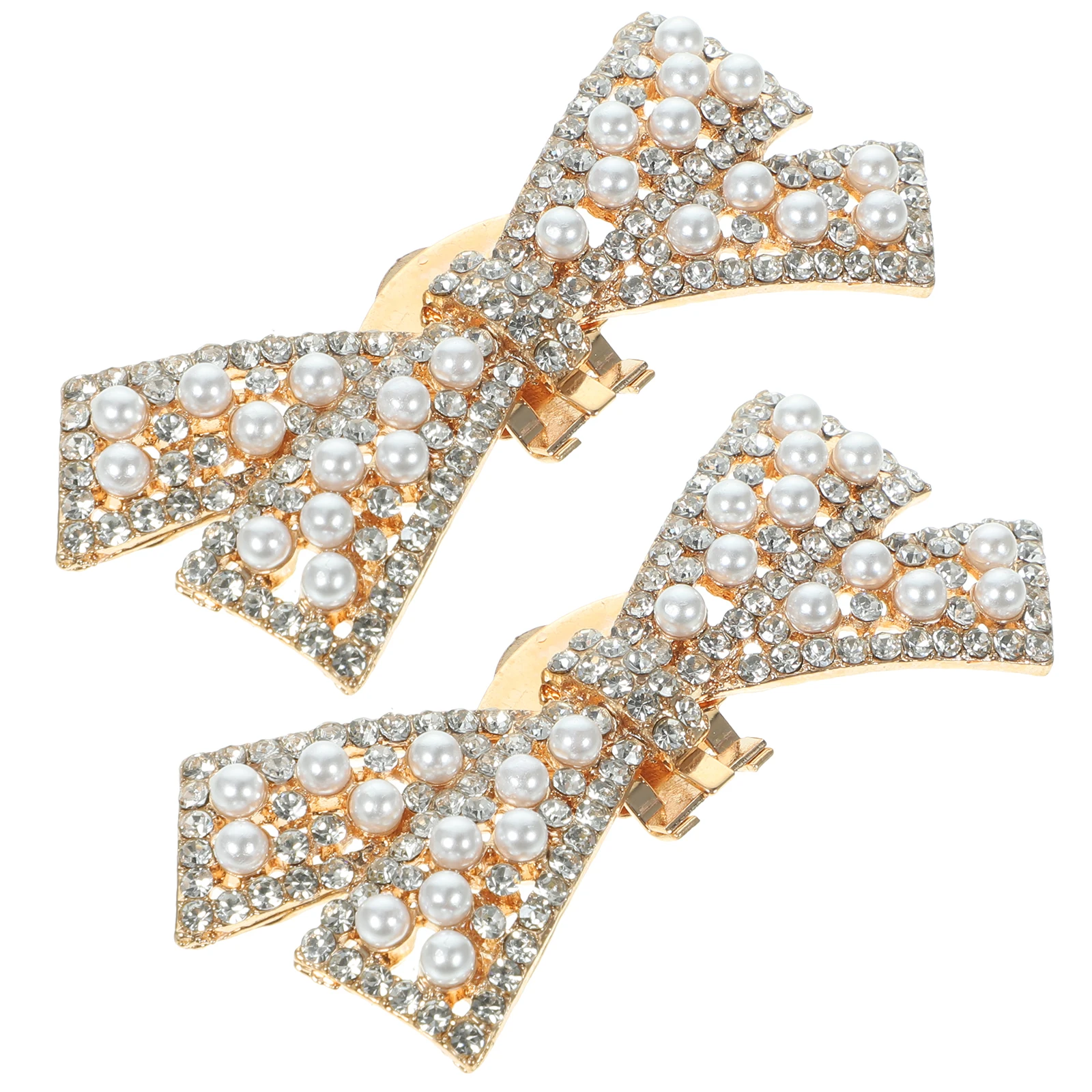 

2pcs Bow Clips Bridal Accessories Wedding Golden Reusable Bow Shoes Buckle Bride Shoe Buckle Embellishments Shoe Jewelry