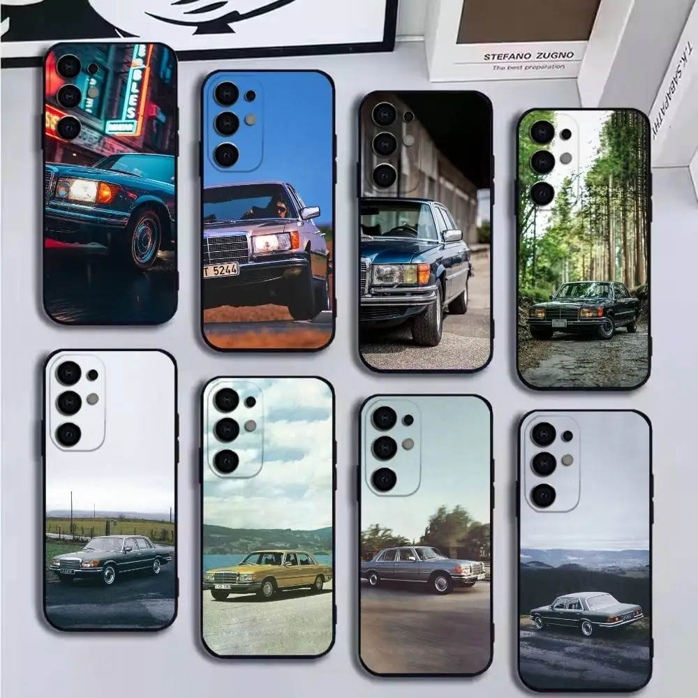 เคสโทรศัพท์ลายรถคลาสสิค DTM W126 สำหรับ Samsung S25,24,21,22,23,30,Ultra,20,Plus,Fe,Lite,Note  แบบนิ่ม สีดำ