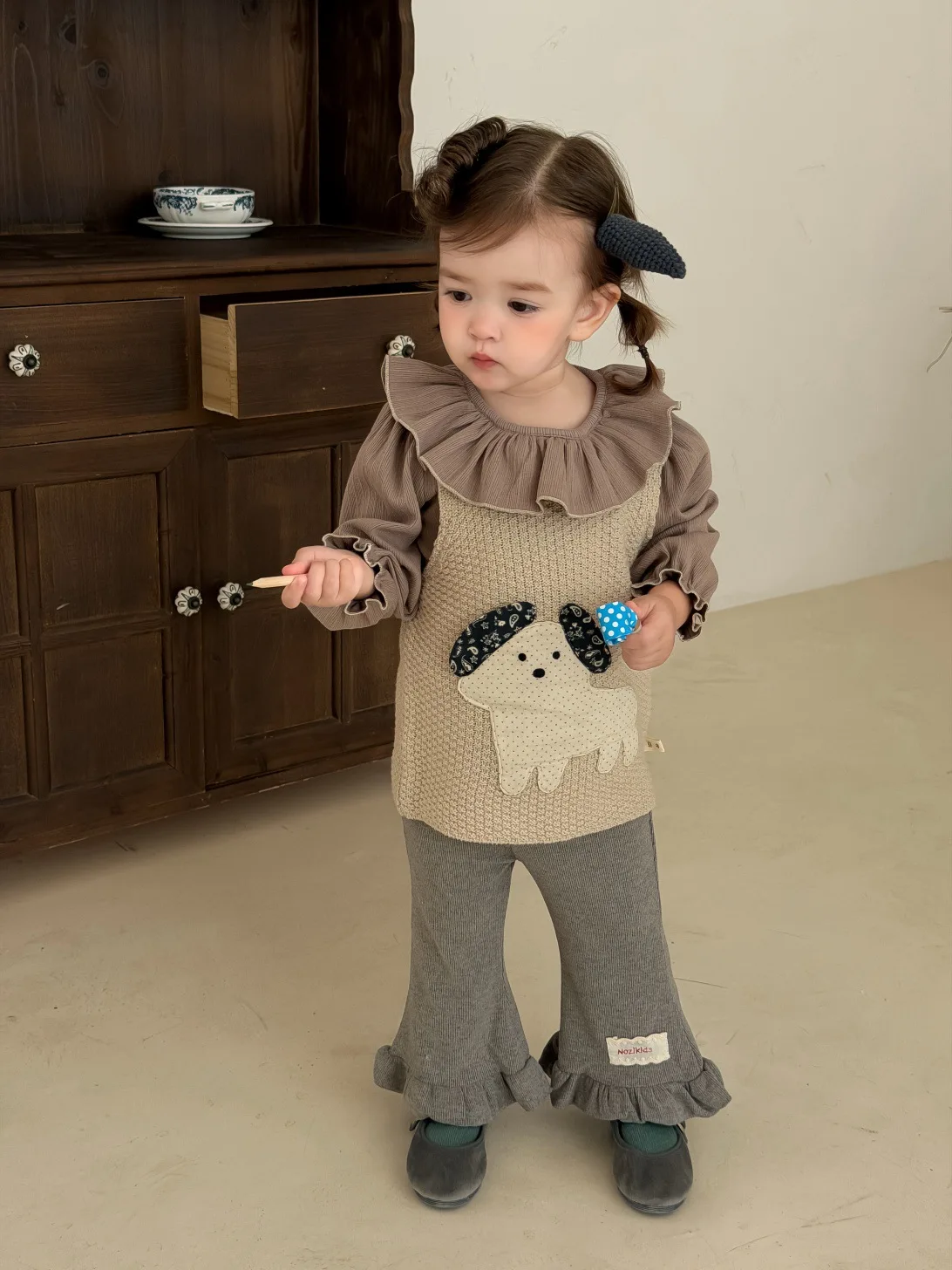 2026 Autumn New Baby Girl Sleeveless Knitted Vest Girls Cute Cartoon Vest Coat Toddler Sweater Cotton Infant Clothes